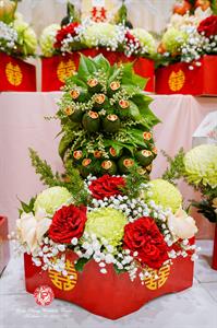 Mâm Quả  Cưới Hỏi - Gói 6 Quả Kết Tháp Rồng Phụng Hoa Tươi