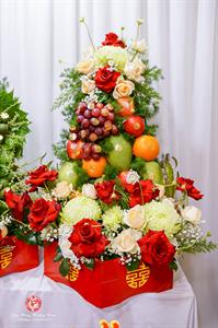 Mâm Quả  Cưới Hỏi - Gói 6 Quả Kết Tháp Rồng Phụng Hoa Tươi