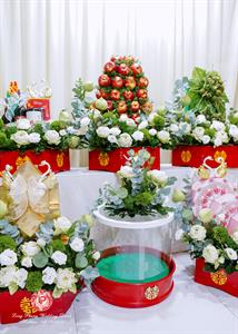 Mâm Quả  Cưới Hỏi - Gói 6 Quả Kết Tháp Rồng Phụng Hoa Tươi