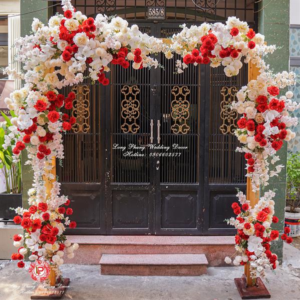 Cổng Hoa Cưới -  Gỗ Nhẹ Đỏ Kem