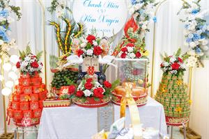 Mâm Quả  Cưới Hỏi - Gói 6 Quả Kết Tháp Rồng Phụng Hoa Tươi