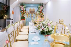 Trang Trí Gia Tiên - Gói Hoa Lụa Kết Hợp Hoa Tươi 