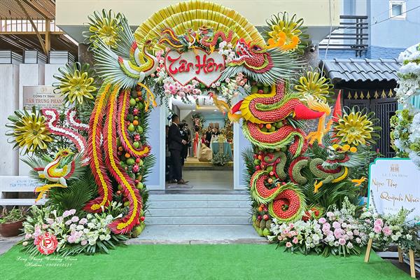 Trang Trí Gia Tiên - Gói Hoa Tươi  _ Cổng Rồng Phụng 
