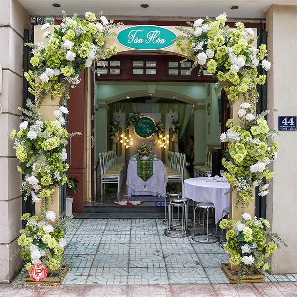 Cổng Hoa  Cưới - Alu Xanh Lá Vuông