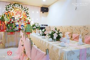 Trang Trí Gia Tiên - Gói Hoa Lụa Kết Hợp Hoa Tươi 