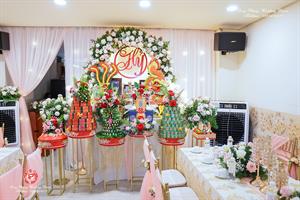 Trang Trí Gia Tiên - Gói Hoa Lụa Kết Hợp Hoa Tươi 