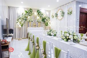 Trang Trí Gia Tiên - Gói Hoa Lụa Kết Hợp Hoa Tươi 