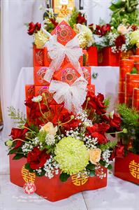 Mâm Quả  Cưới Hỏi - Gói 6 Quả Kết Tháp Rồng Phụng Hoa Tươi