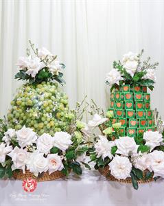 Mâm Quả  Cưới Hỏi - Gói 6 Quả Mâm Mây Tre Hiện Đại