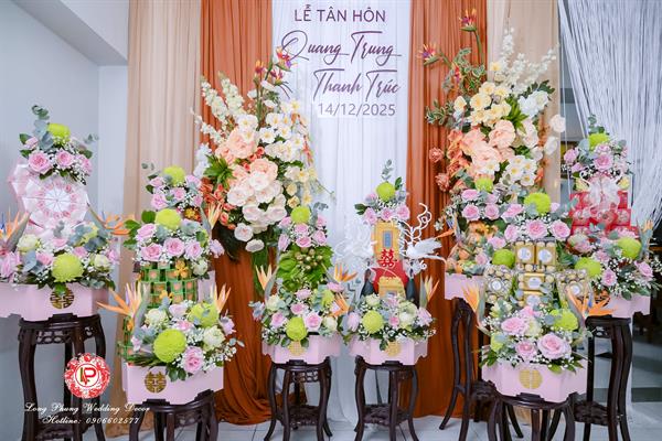 Mâm Quả  Cưới Hỏi - Gói 6 Quả Kết Tháp Rồng Phụng Hoa Tươi