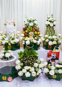 Mâm Quả  Cưới Hỏi - Gói 6 Quả Kết Tháp Rồng Phụng Hoa Tươi