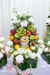 Mâm Quả  Cưới Hỏi - Gói 6 Quả Kết Tháp Rồng Phụng Hoa Tươi