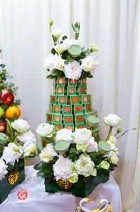 Mâm Quả  Cưới Hỏi - Gói 6 Quả Kết Tháp Rồng Phụng Hoa Tươi