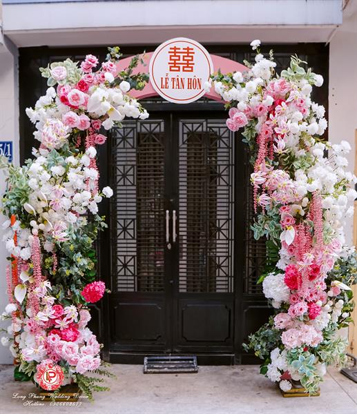 Cổng Hoa Cưới - Alu Hồng Phấn Điểm Sen
