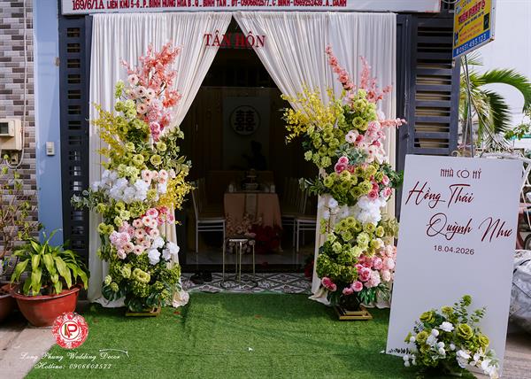 Cổng Hoa Cưới - 2 Trụ Hoa Lớn