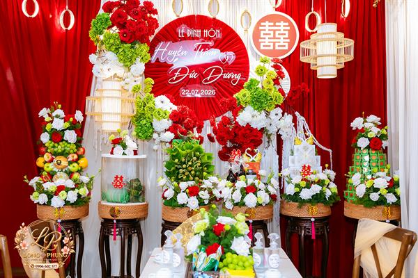 Mâm Quả  Cưới Hỏi - Gói 6 Quả Mâm Mây Tre Hiện Đại